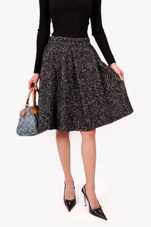 Dolce and Gabbana Jupe en Tweed Noir et Blanc Taille 42