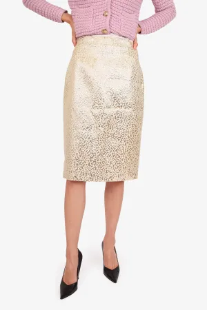 Dsquared2 Jupe crayon longueur genoux or/blanc Taille 42
