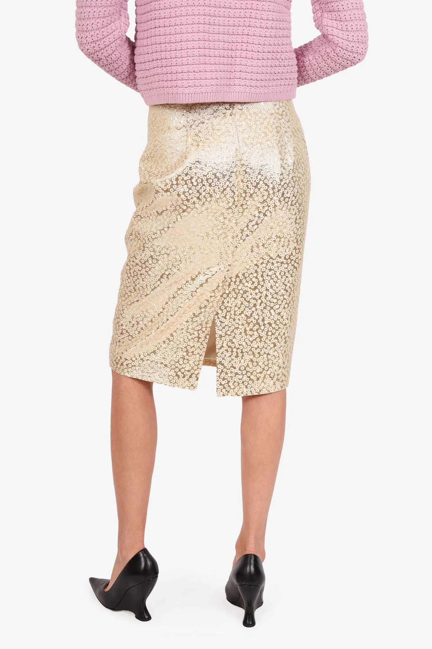 Dsquared2 Jupe crayon longueur genoux or/blanc Taille 42