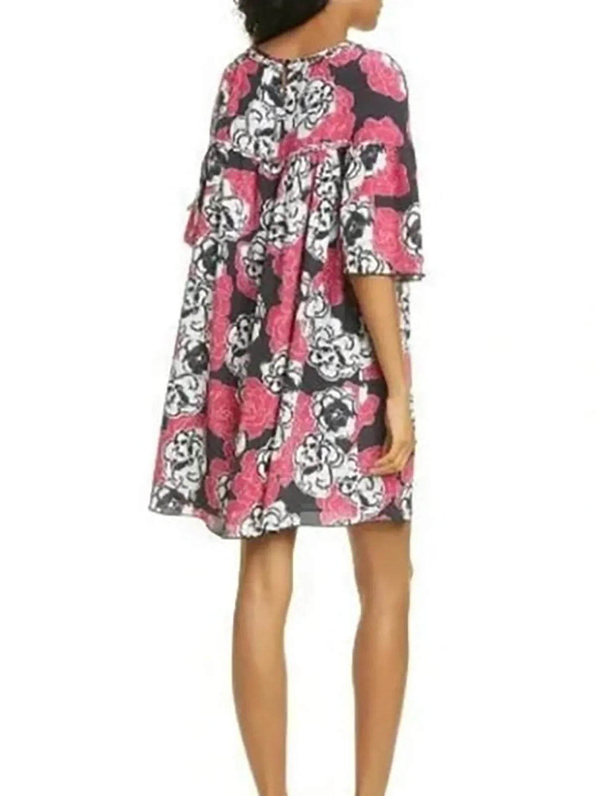 Robe florale rose et grise Dyvna Taille 14 NEUF AVEC ÉTIQUETTE
