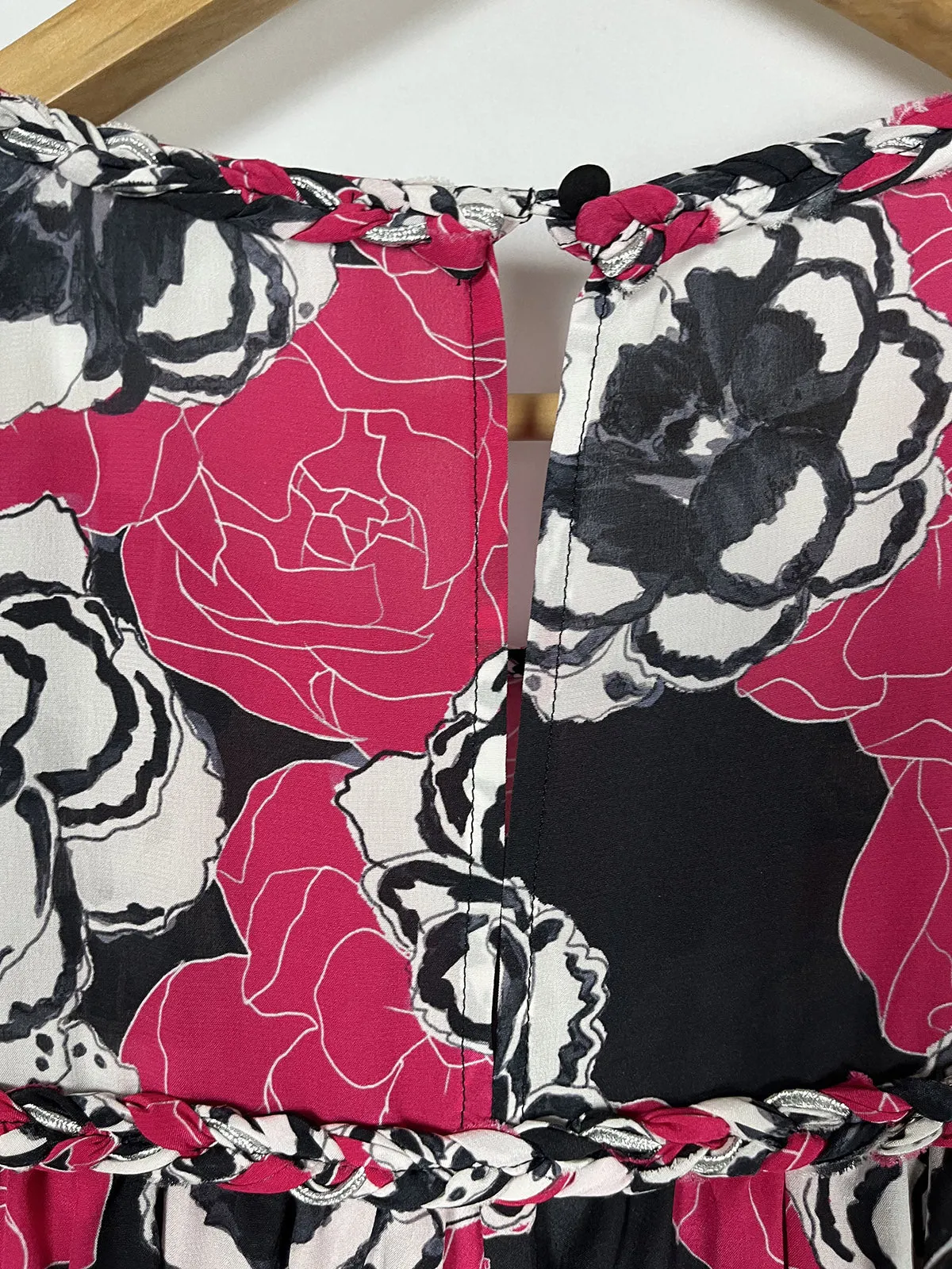 Robe florale rose et grise Dyvna Taille 14 NEUF AVEC ÉTIQUETTE