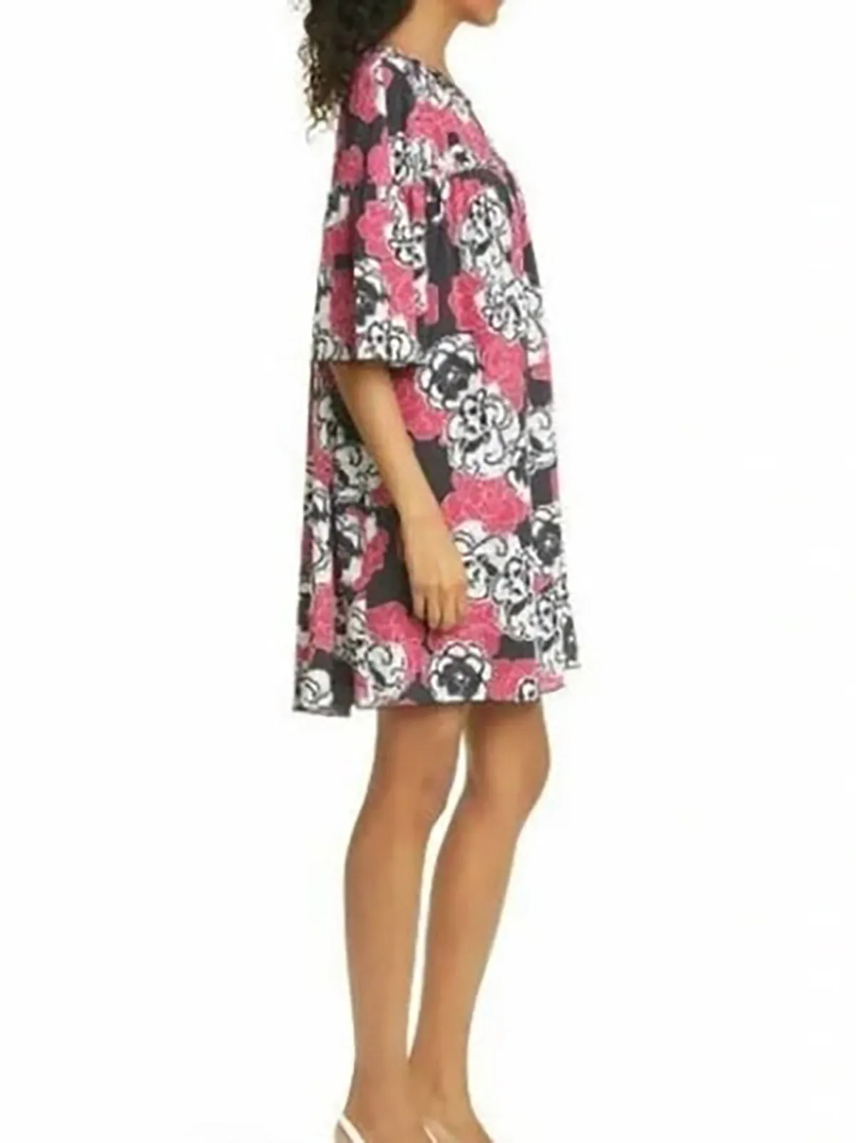 Robe florale rose et grise Dyvna Taille 14 NEUF AVEC ÉTIQUETTE