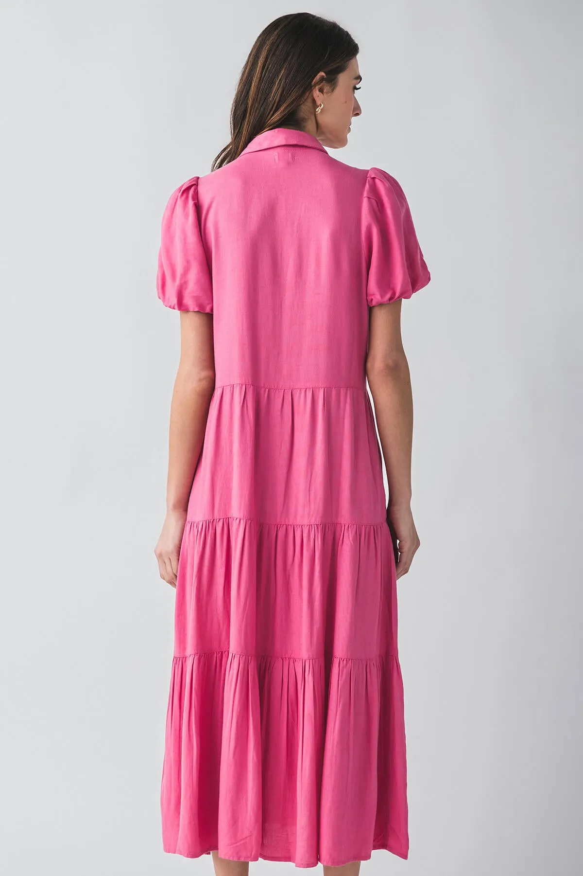 Robe chemisier maxi à manches bouffantes Elan