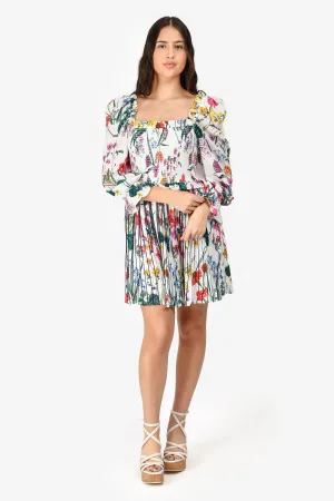 Robe longue à manches longues 'Solar' à fleurs blanches Elliatt Taille M