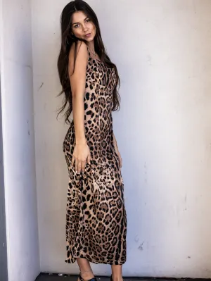 Robe mi-longue Elora Leopard