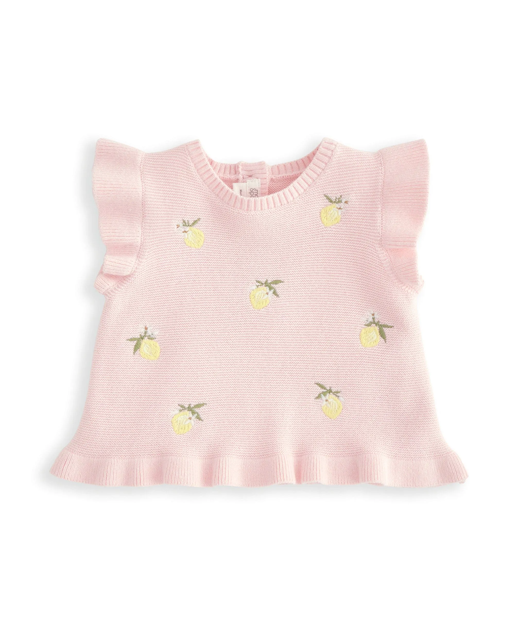 Ensemble Brodé en Maille Haut & Short (2 Pièces) - Rose Bébé Enfants Mamas & Papas