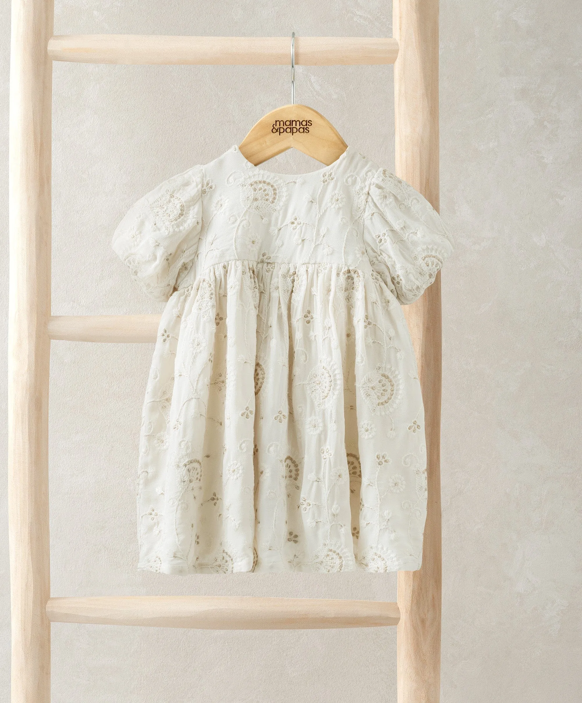 Robe courte à manches bouffantes brodée pour bébés et enfants Mamas & Papas