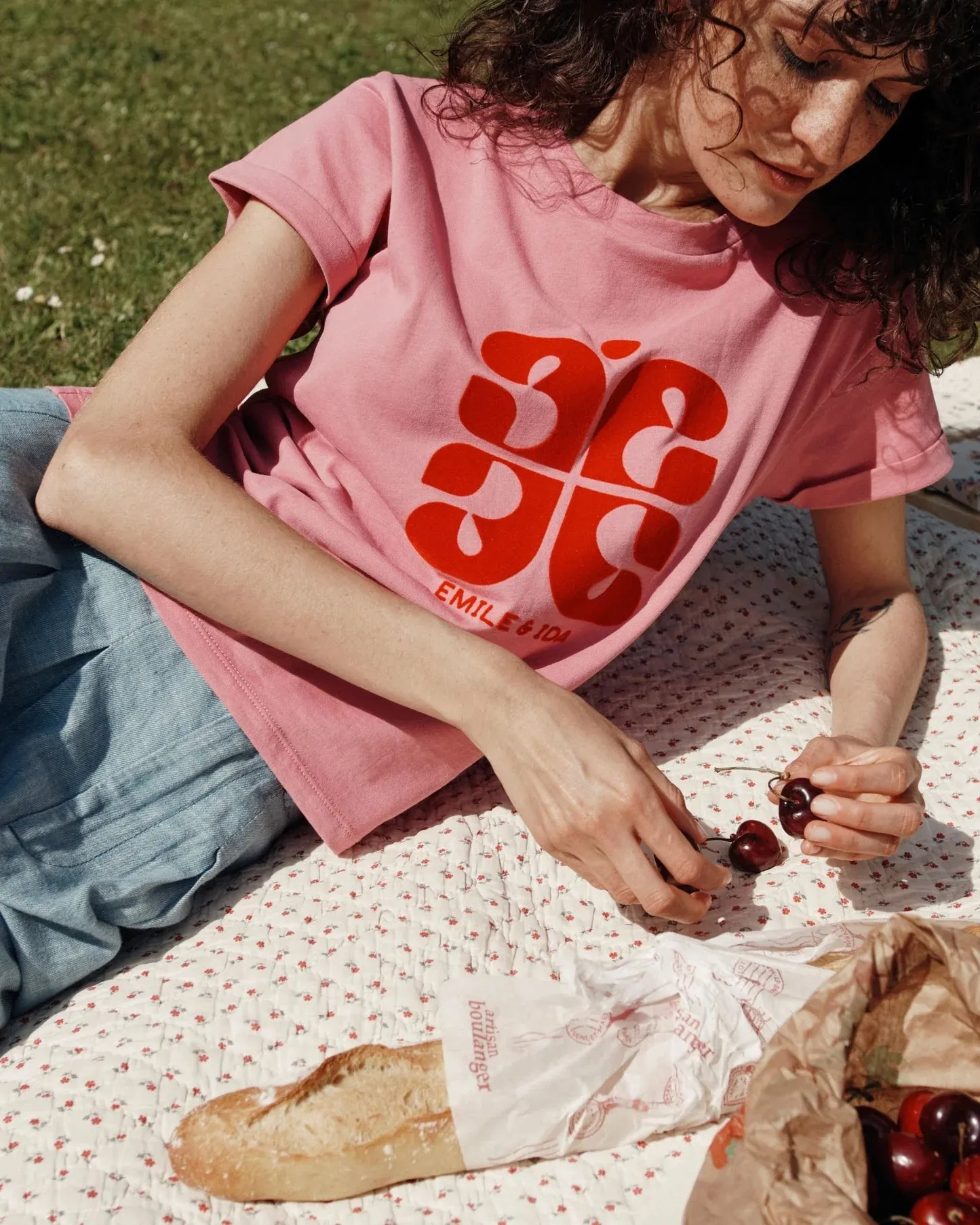 T-shirt à logo Emile Et Ida Garçons Filles - FRAMBOISE