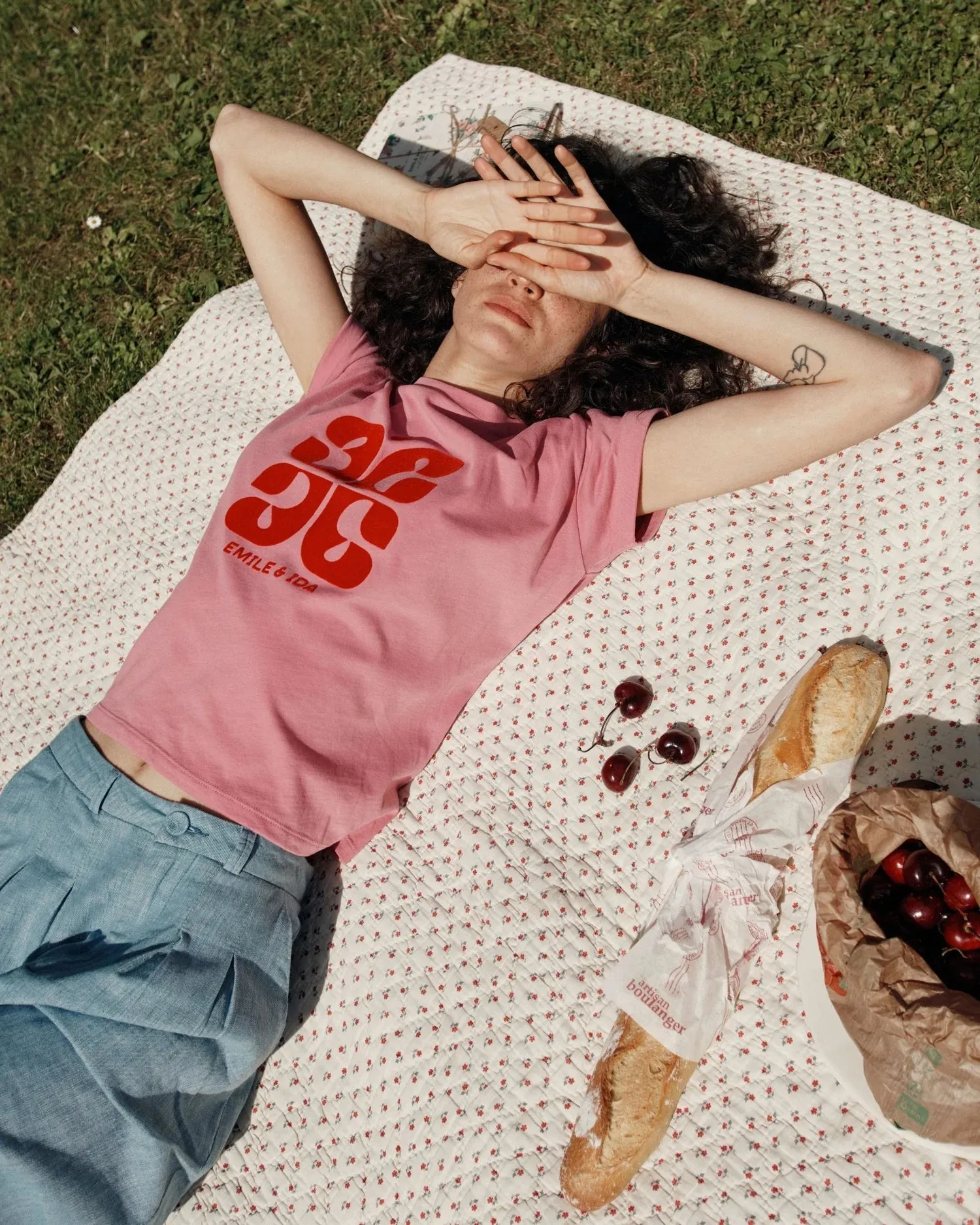 T-shirt à logo Emile Et Ida Garçons Filles - FRAMBOISE