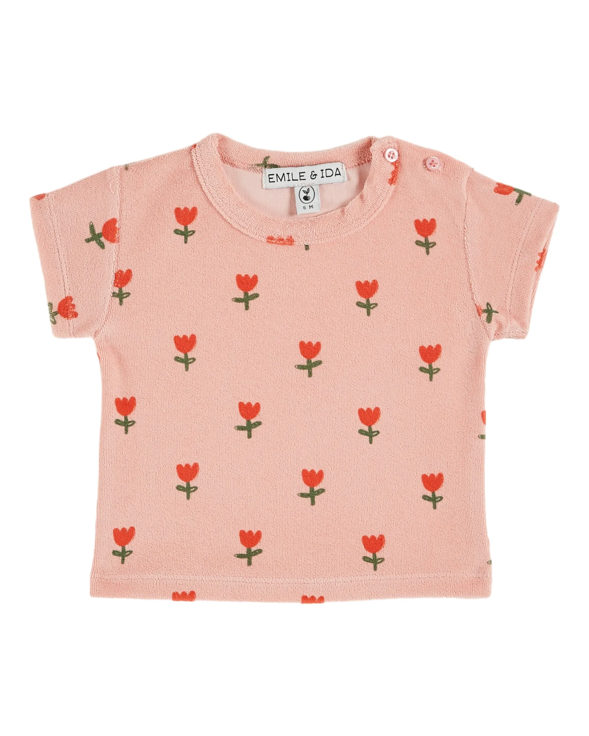 Emile Et Ida T-shirt pour garçons et filles TERRY - GRANDE TULIPE FLEURIE