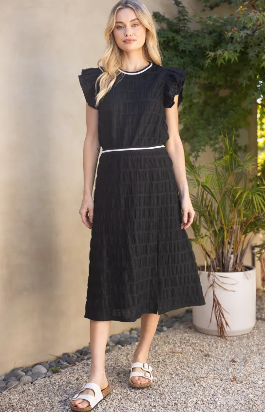 Jupe midi en tulle smockée Emmalyn