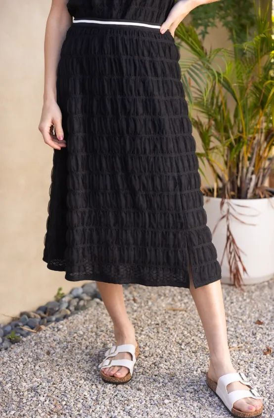 Jupe midi en tulle smockée Emmalyn