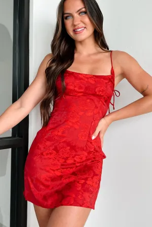 Robe Florale Mini Soirées Enchantées (Rouge)