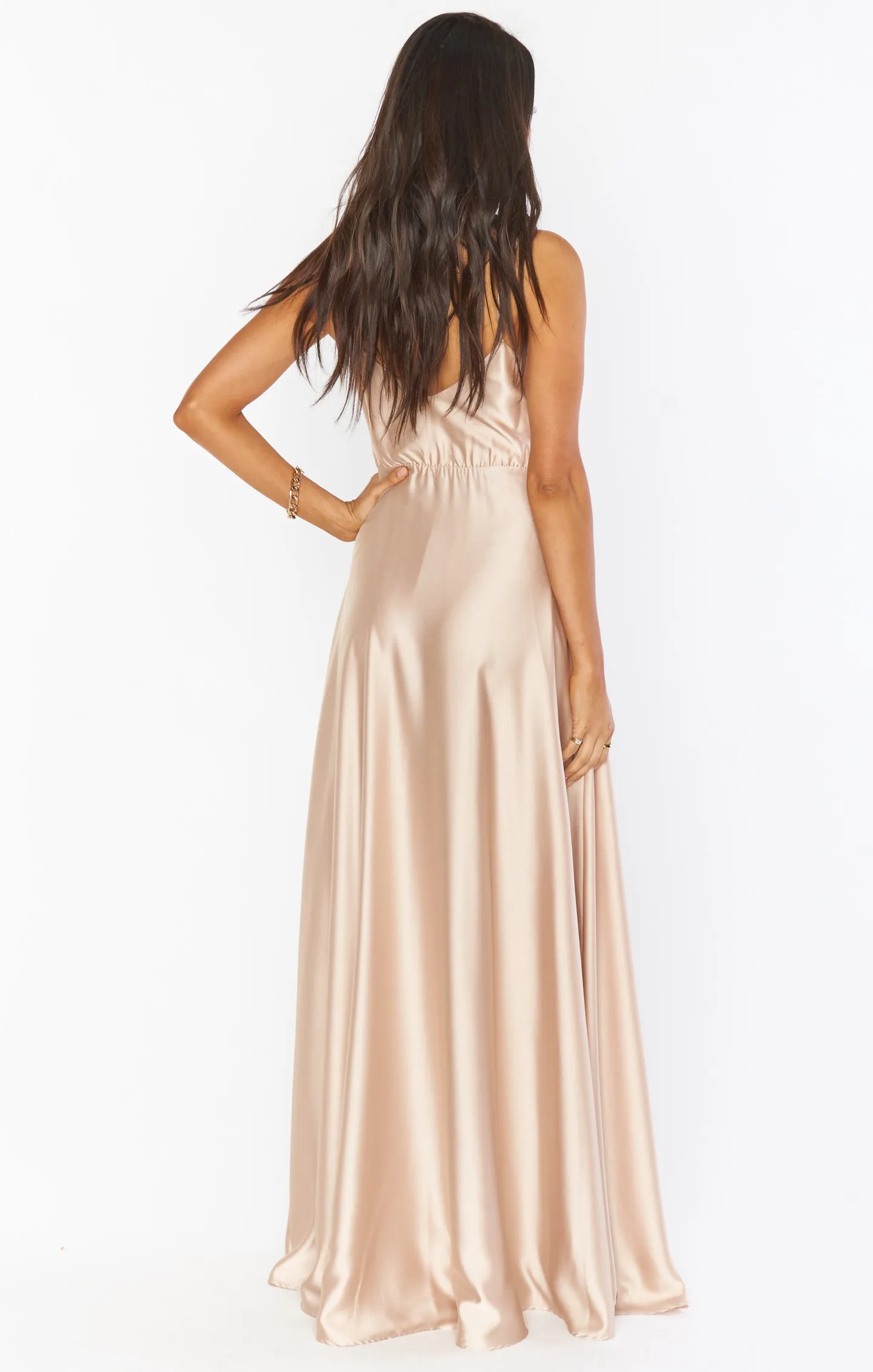 Robe longue Faith ~ Satin luxe champagne