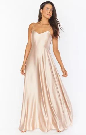 Robe longue Faith ~ Satin luxe champagne