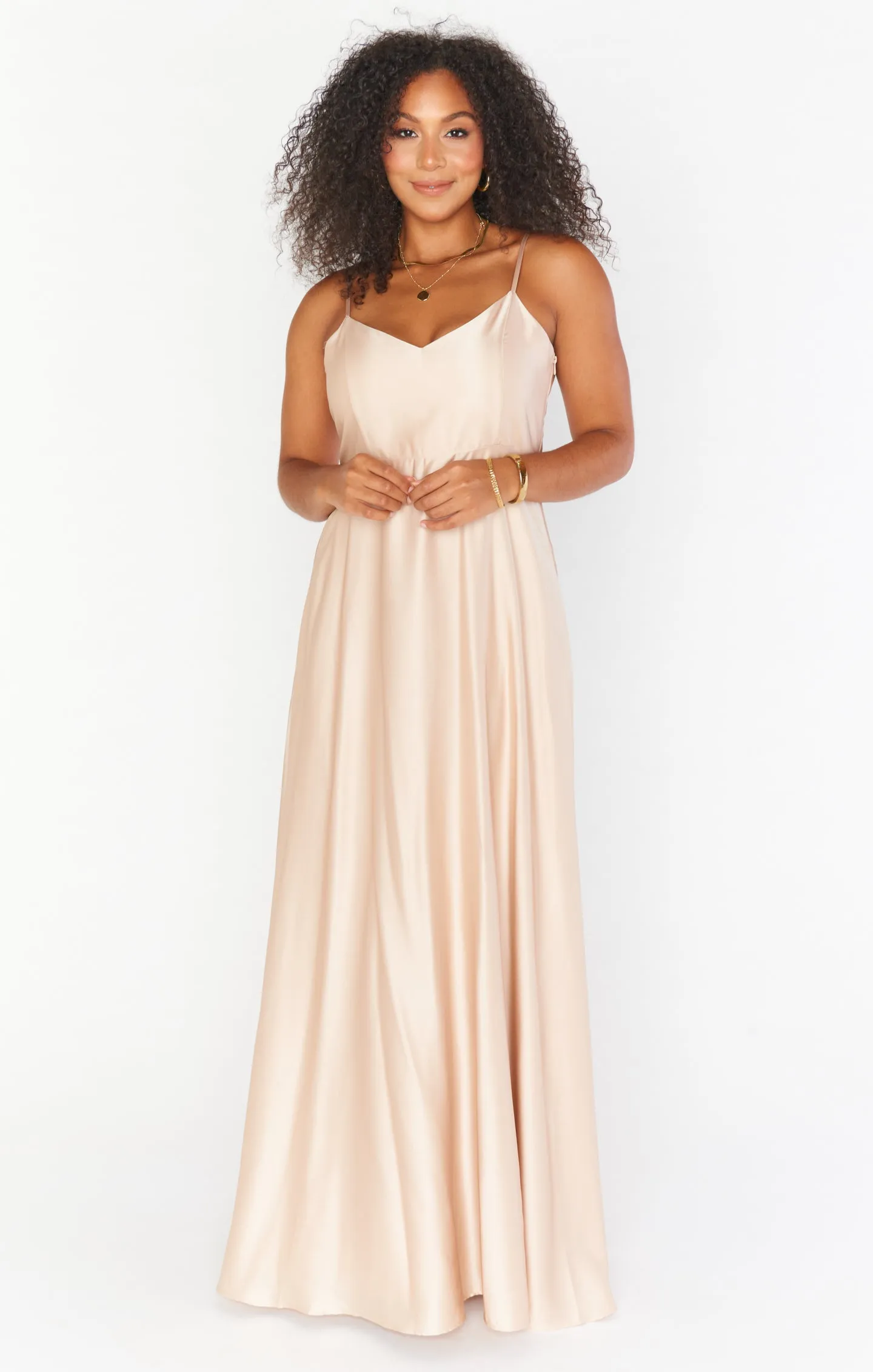 Robe longue Faith ~ Satin luxe champagne