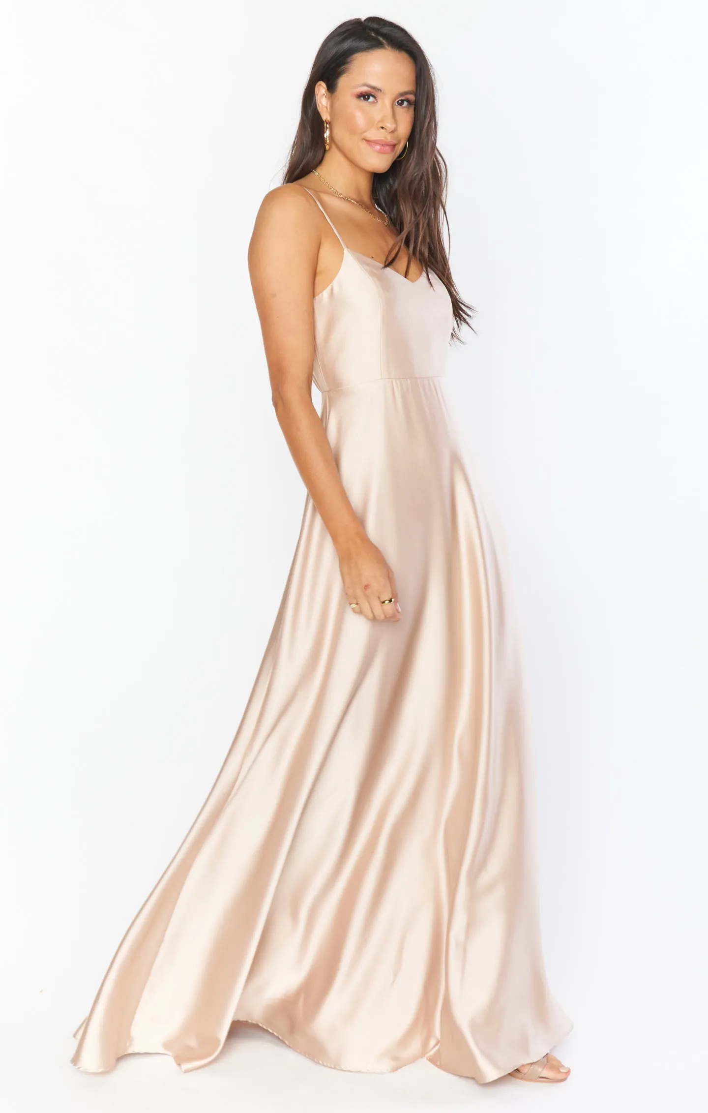 Robe longue Faith ~ Satin luxe champagne