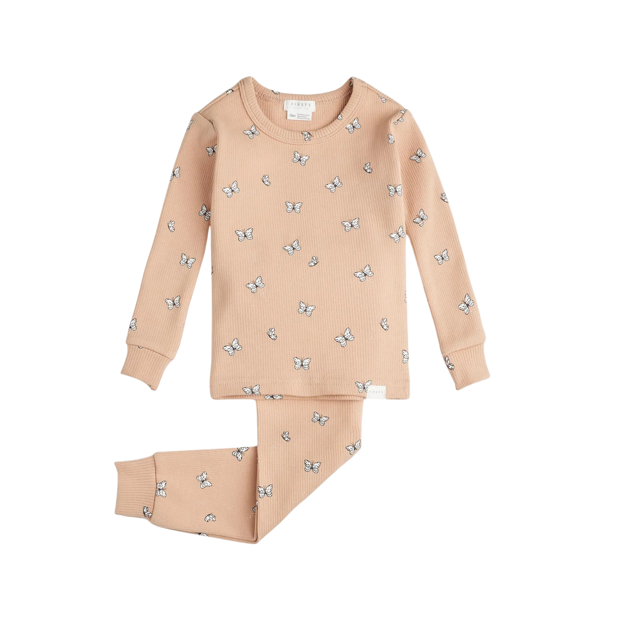 Pyjama bébé FIRSTS à côtes Sirocco avec motif papillon