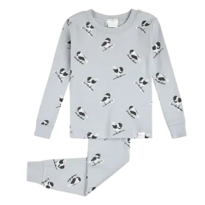 Pyjama FIRSTS Chickadee Imprimé sur Perle Bleue