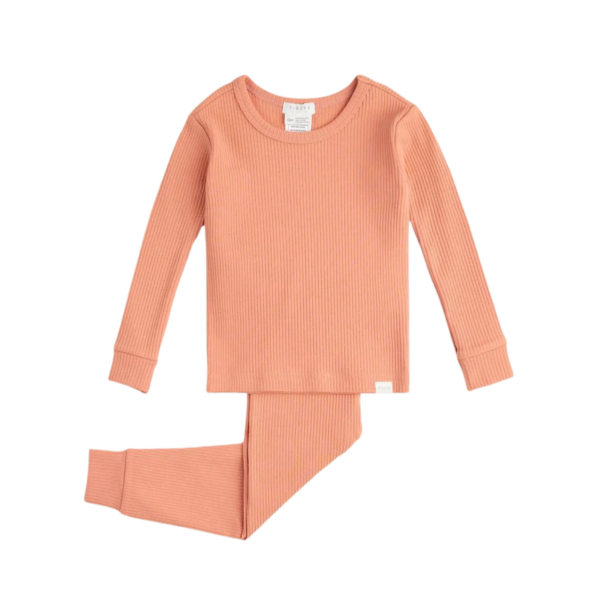 FIRSTS Pyjama pour bébé en modal corail flamboyant avec côtes