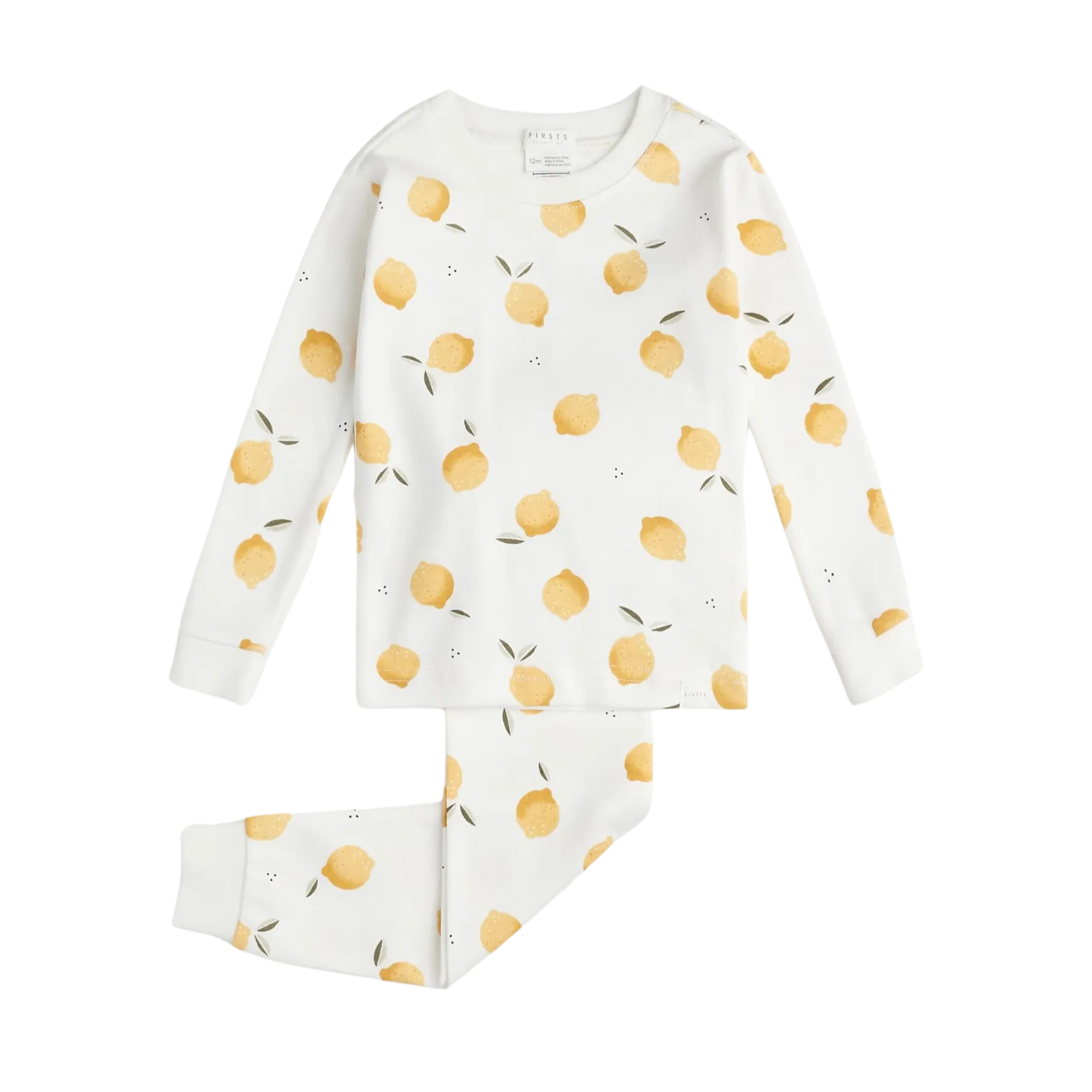 FIRSTS Pyjama pour bébé en écru avec motif citron