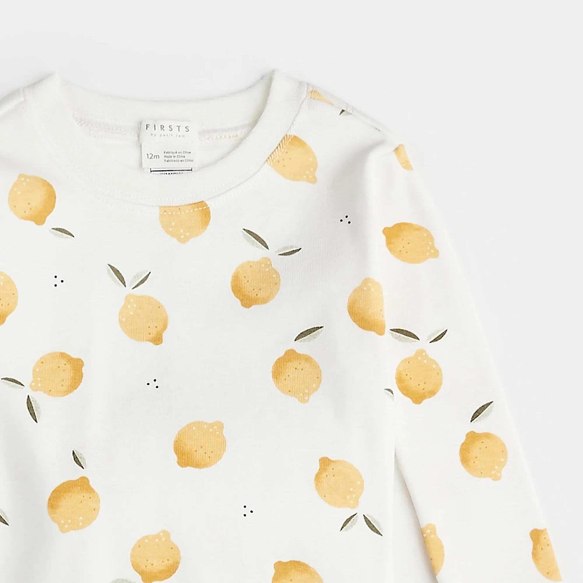 FIRSTS Pyjama pour bébé en écru avec motif citron