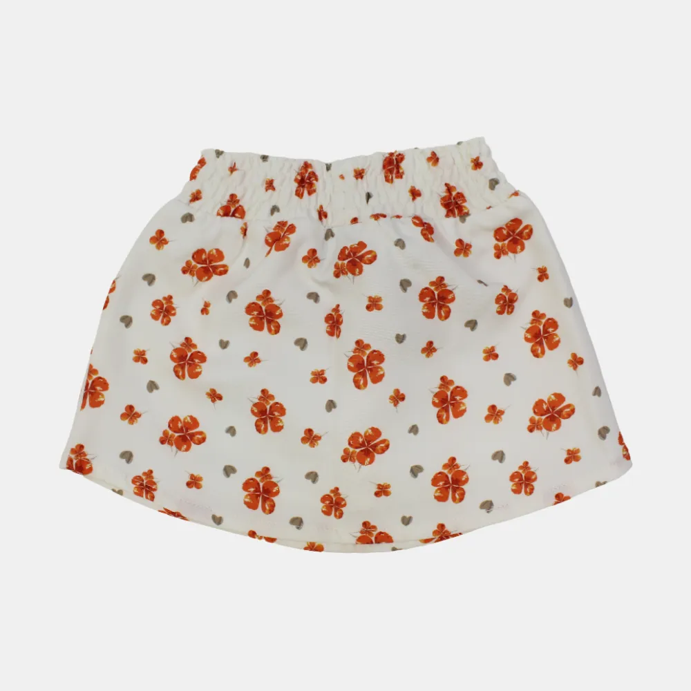 Mini-jupe florale avec adorables nœuds