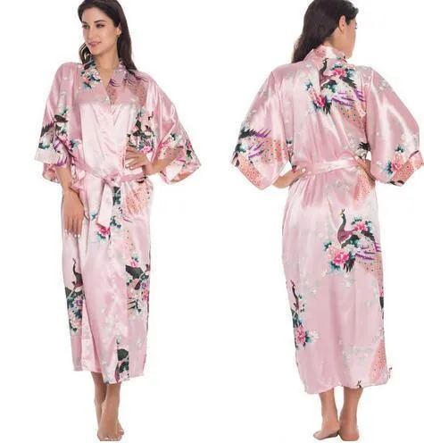 Chemise de nuit en soie florale kimono