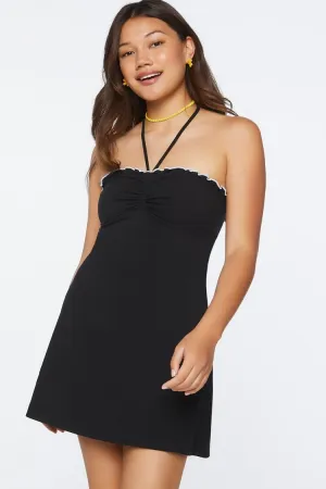 Forever 21 Robe mini bain de soleil à bordure frisée noir pour femme Forever 21