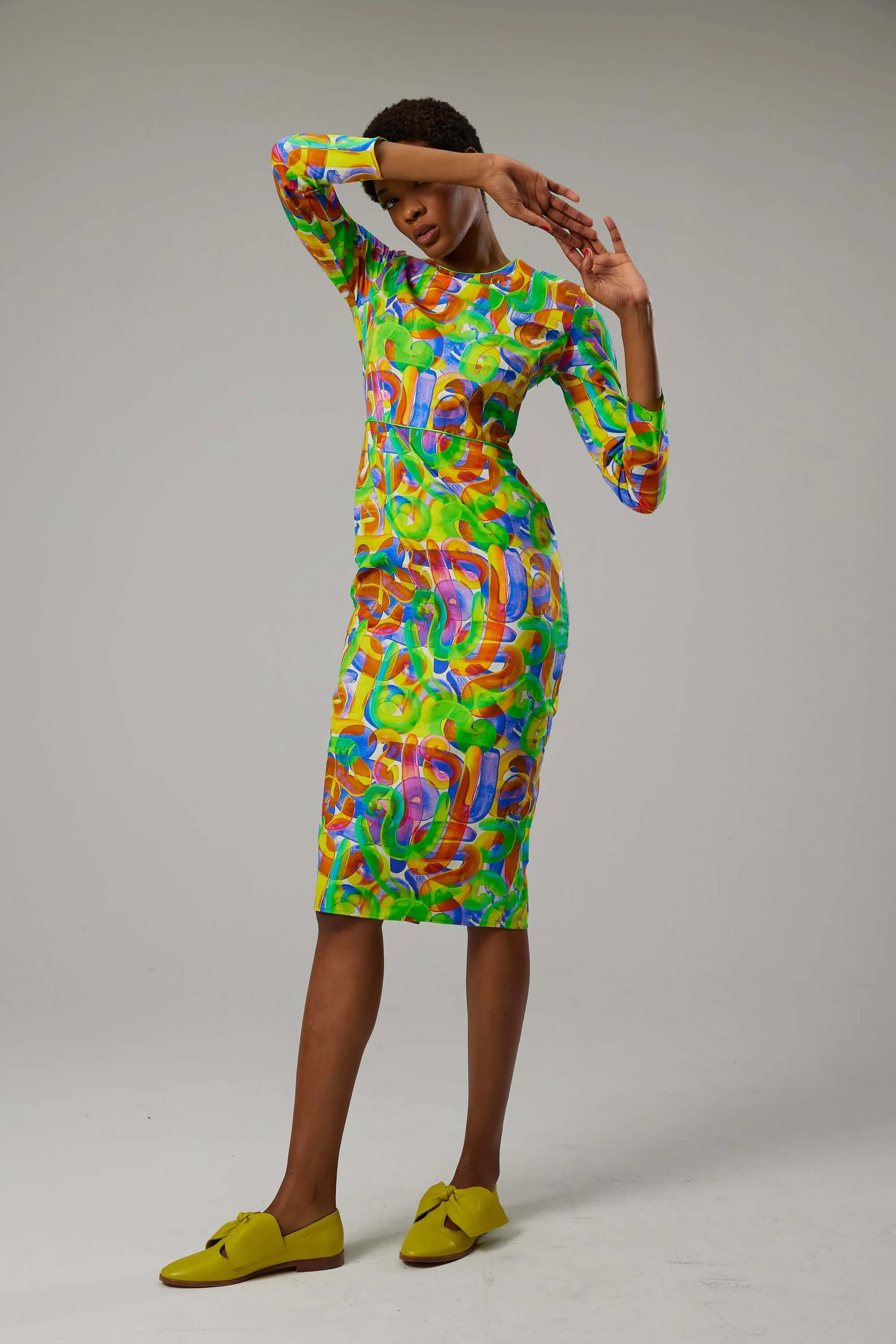 Robe renard en imprimé guimauve Kitrina