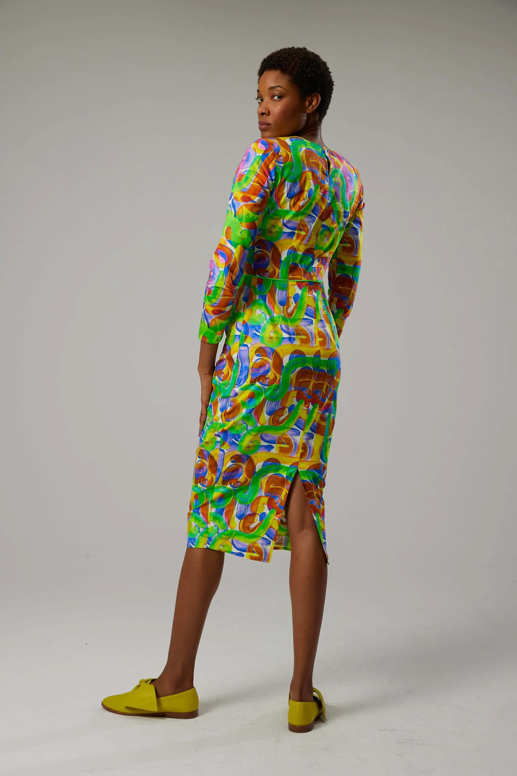 Robe renard en imprimé guimauve Kitrina