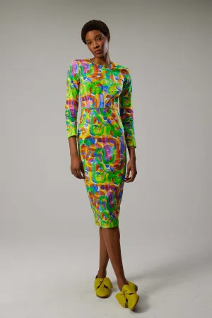 Robe renard en imprimé guimauve Kitrina