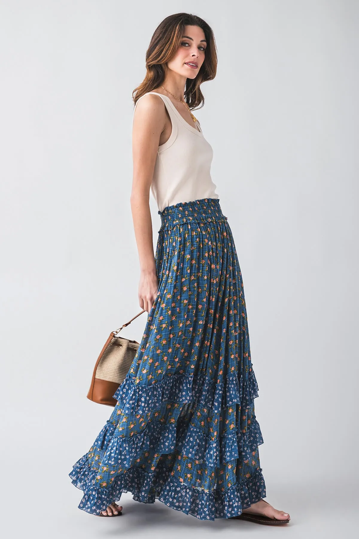 Free People Brynn Jupe Longue Imprimée
