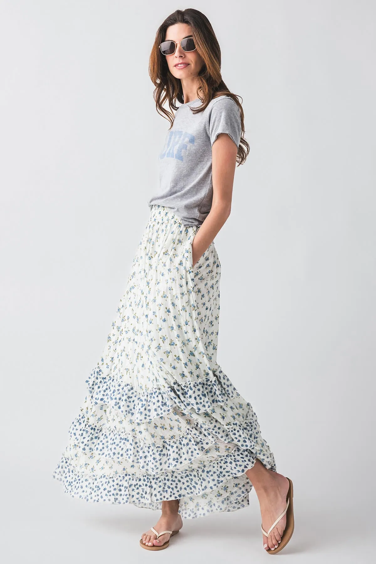 Free People Brynn Jupe Longue Imprimée