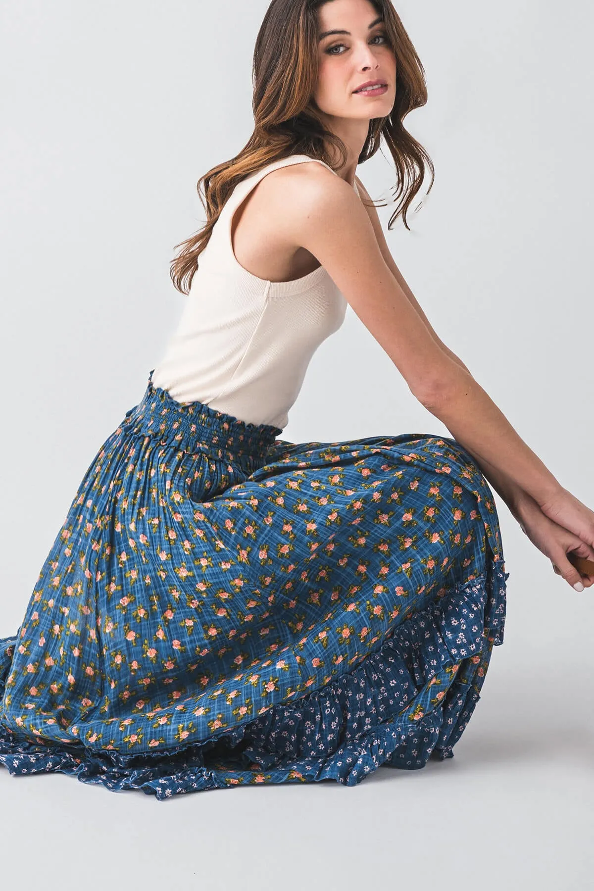 Free People Brynn Jupe Longue Imprimée
