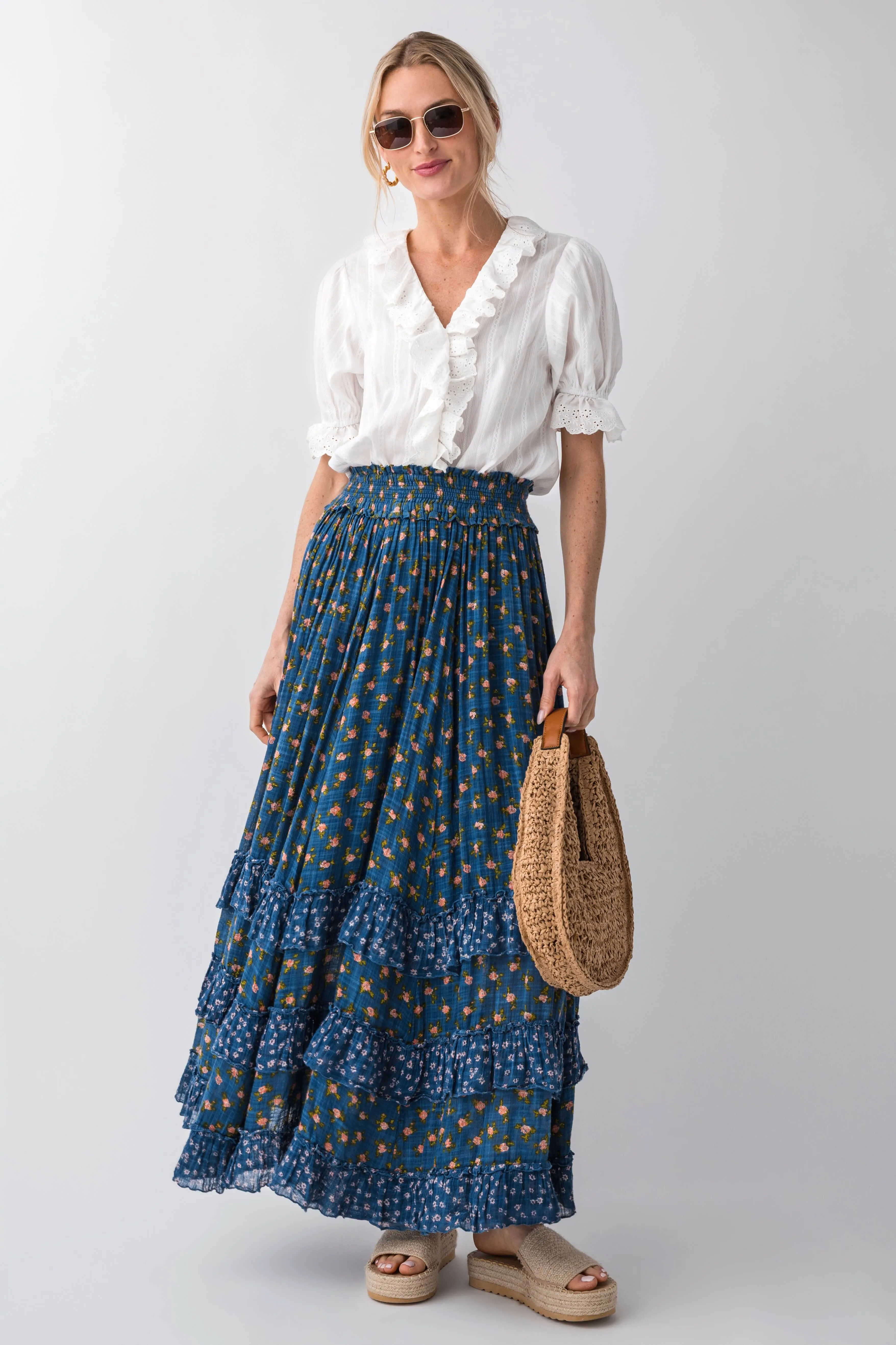 Free People Brynn Jupe Longue Imprimée