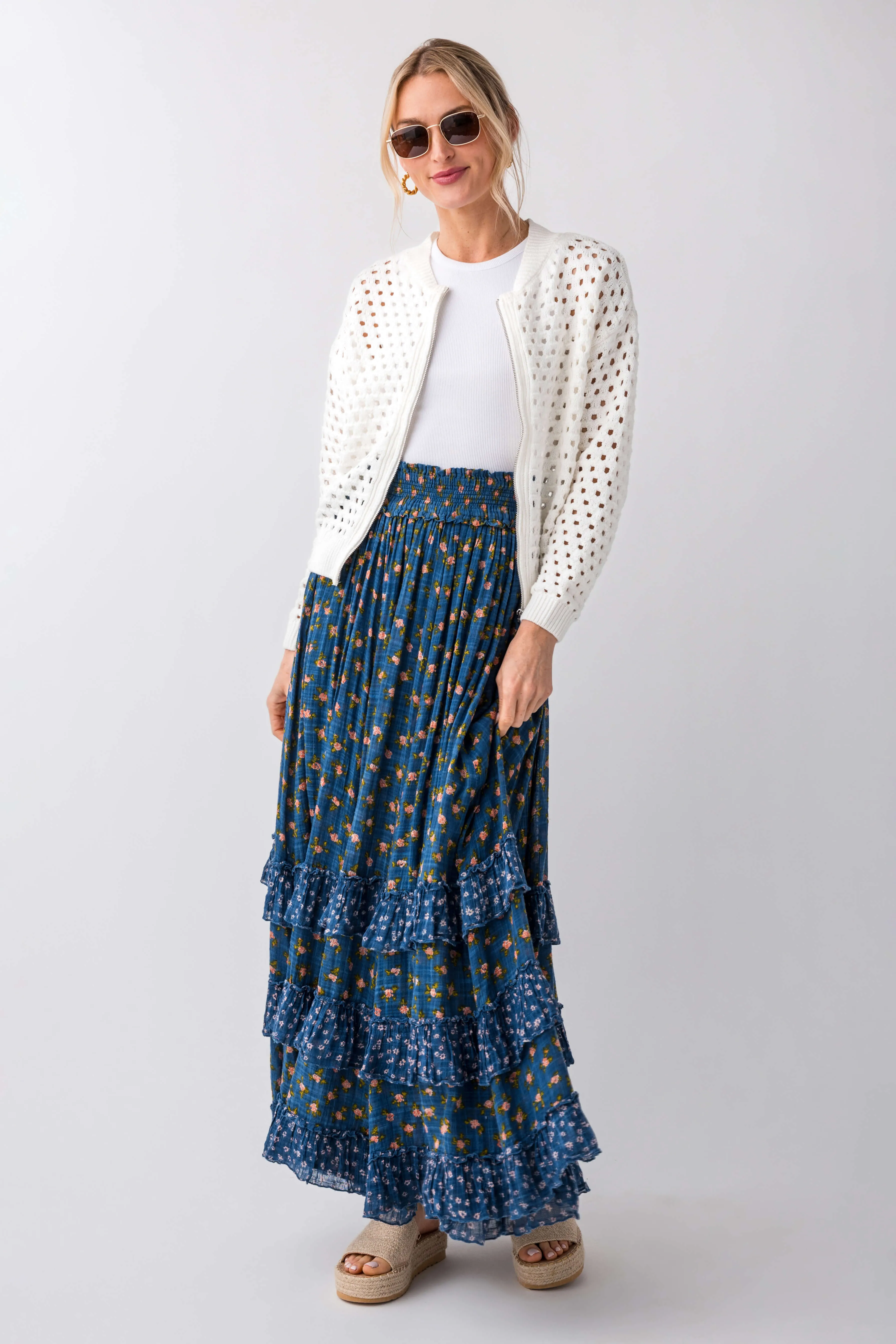 Free People Brynn Jupe Longue Imprimée