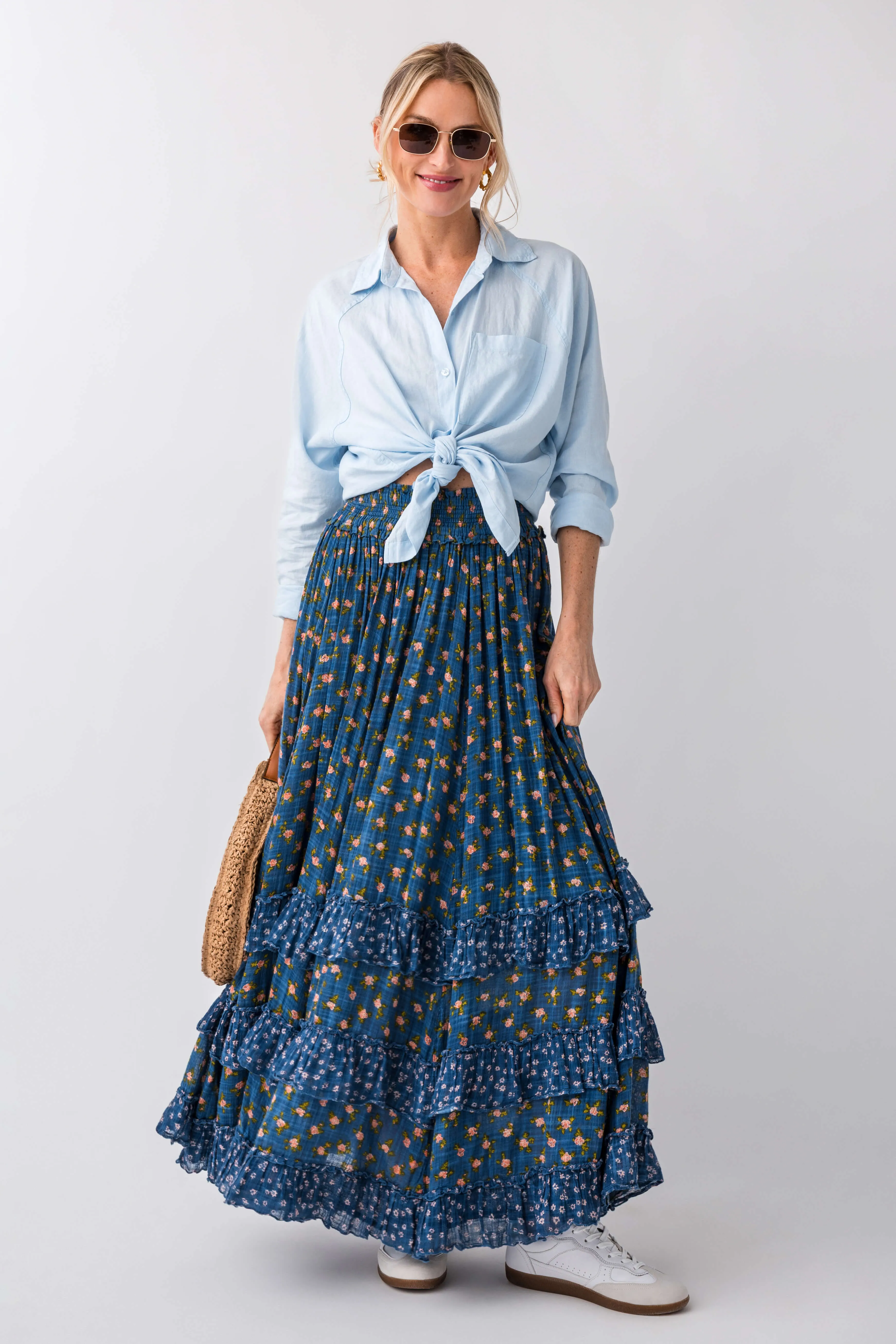 Free People Brynn Jupe Longue Imprimée