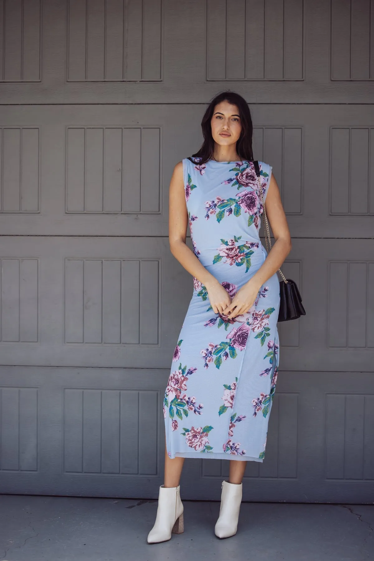 Robe midi Free People Carmel - Fleurs bleues