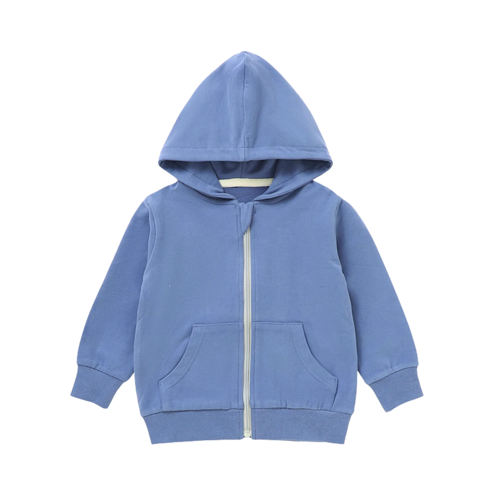 Pull à capuche zip en French Terry pour bébés et enfants