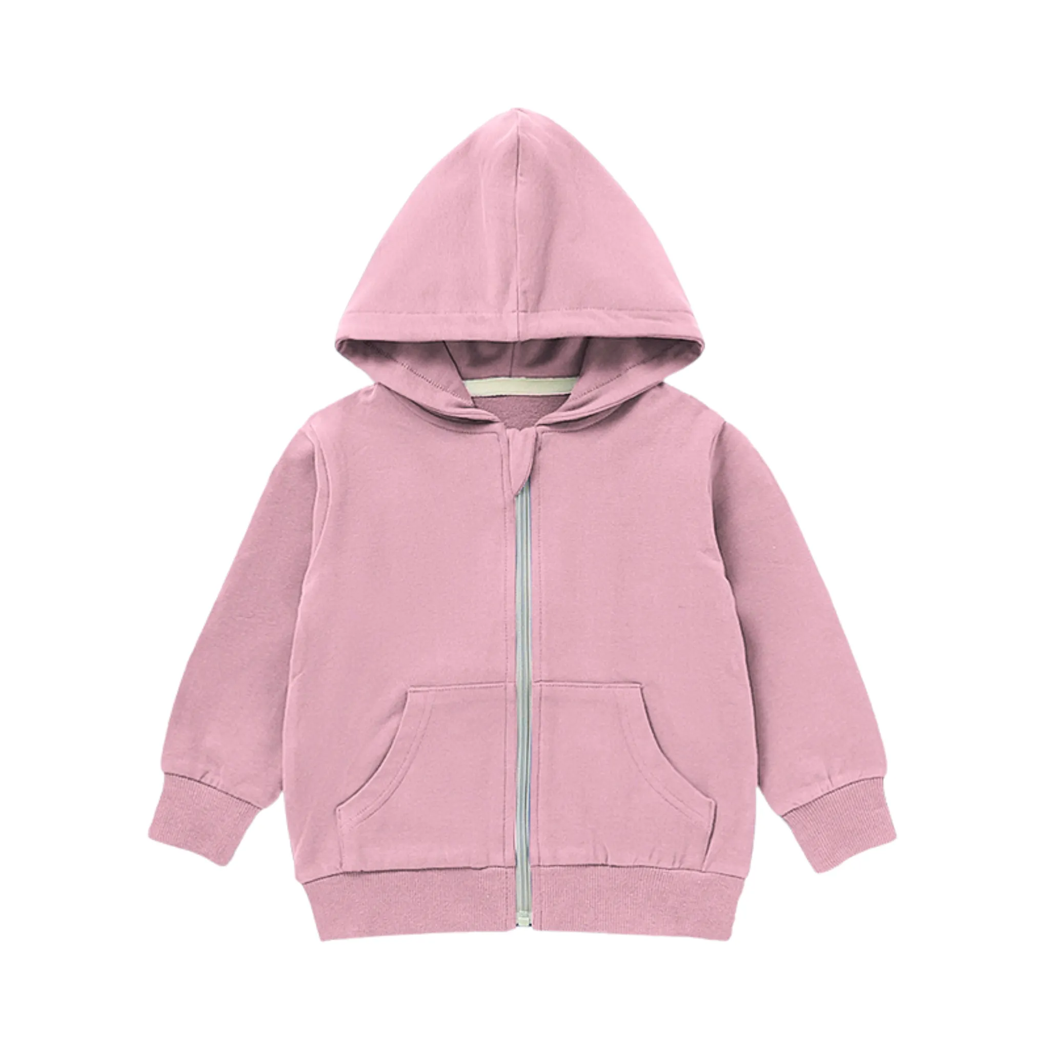 Pull à capuche zip en French Terry pour bébés et enfants