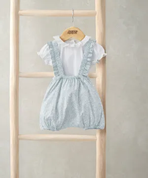 Ensemble Body à Col Volanté et Bloomer Fleuri (2 Pièces) - Vert