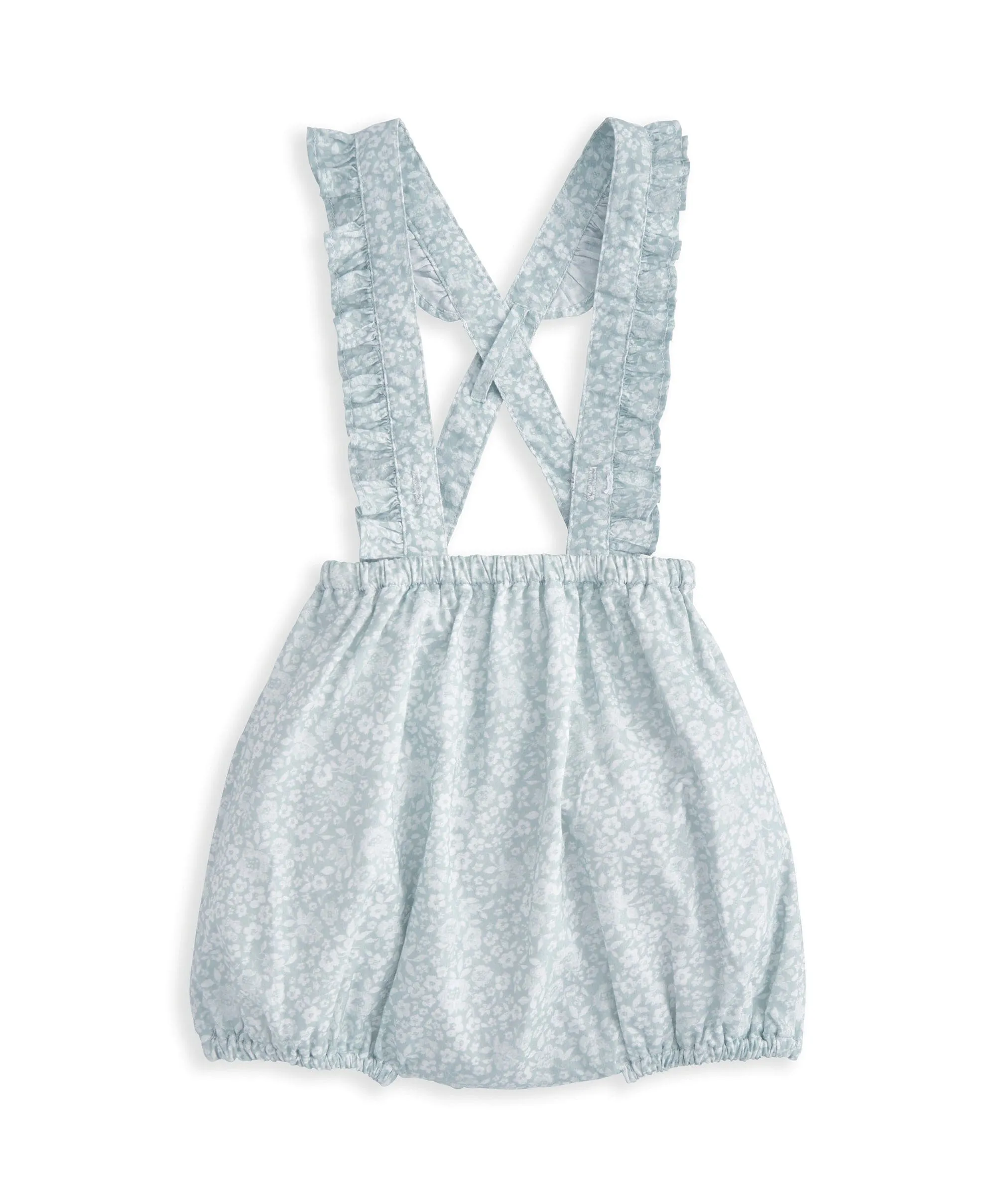 Ensemble Body à Col Volanté et Bloomer Fleuri (2 Pièces) - Vert