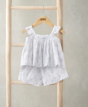 Ensemble Haut à Manches Volantées et Short (2 Pièces) - Imprimé Lavande Babykids Mamas & Papas