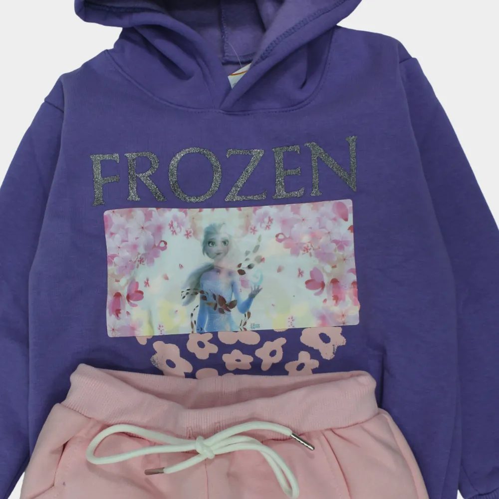 Pyjama en polaire à capuche et manches longues Frozen