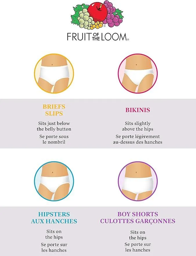 Fruit of the Loom Culottes Courtes pour Grandes Filles - Lot de 8 Babykids Fruit of the Loom