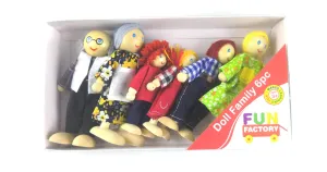 Fun Factory Poupée en Bois - Famille 6 pièces