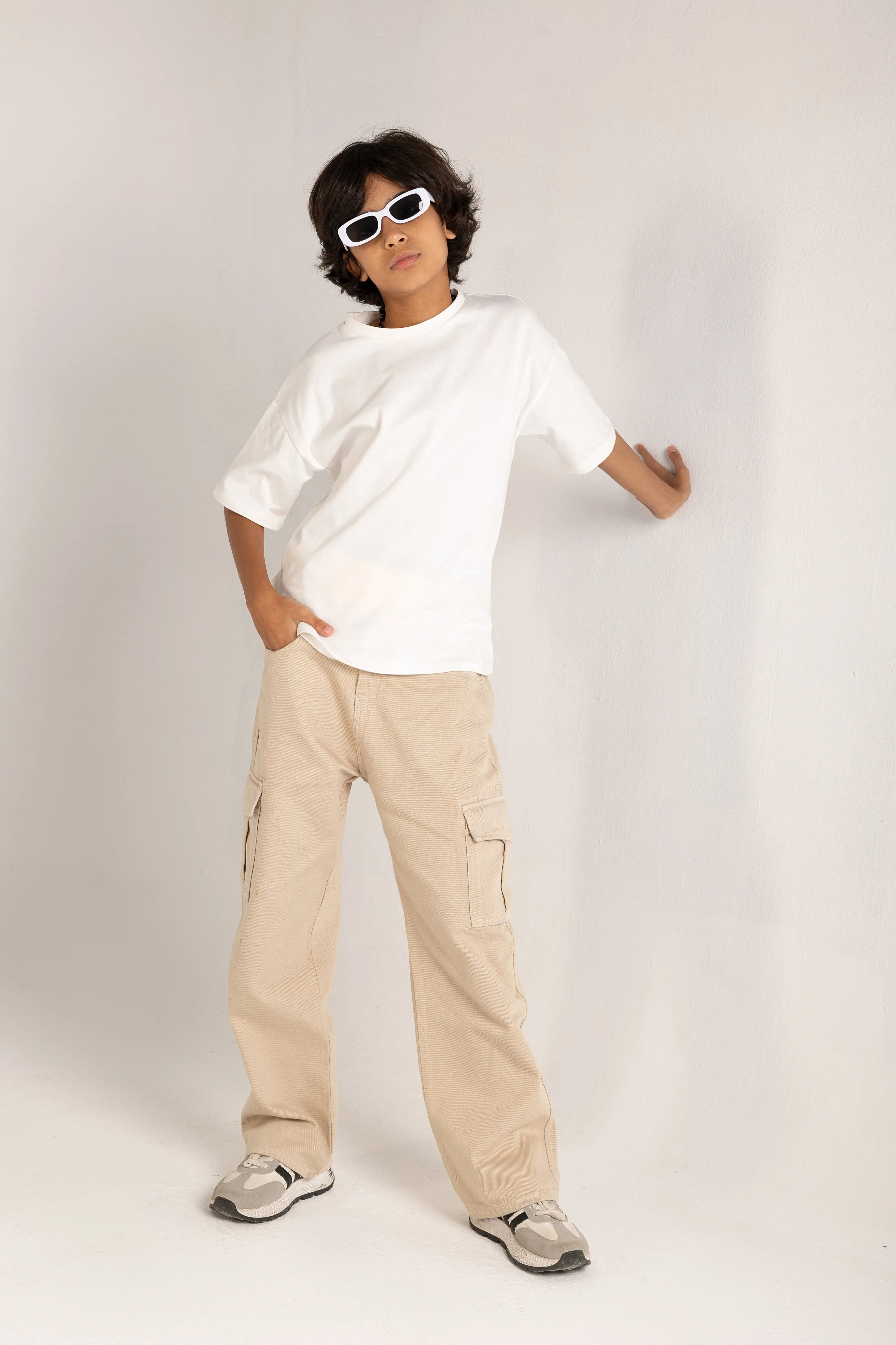 Pantalon Cargo en Gabardine
