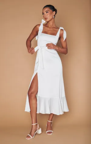 Robe midi Garden ~ Satin luxe ivoire