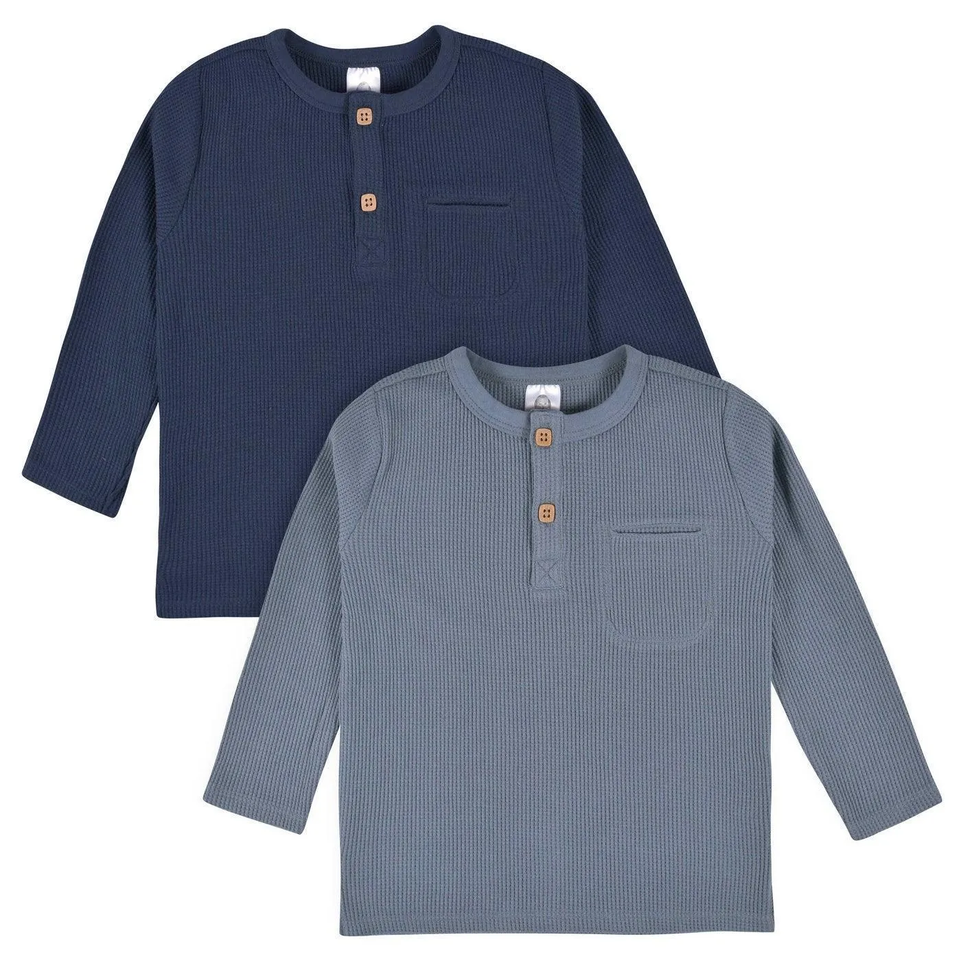 Gerber Lot de 2 Henleys en Maille Gaufrée Gris et Bleu pour Bébé Garçon (12-24 mois) Babykids Gerber